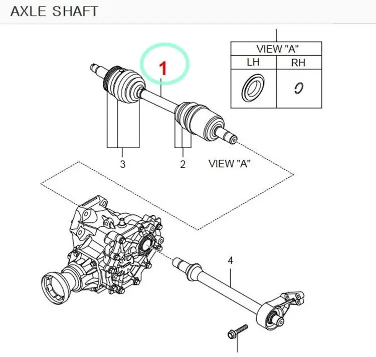 Genuine Front Axle Shaft-LH #4130034101 Ssangyong KORANDO C 4130034101 4130034201