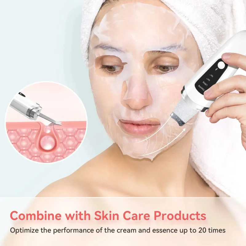 Ultrasonic Skin Scrubber Face Spatula Skin Exfoliator Scraper and Blackhead Remover Pore Cleaner Deep Cleansing