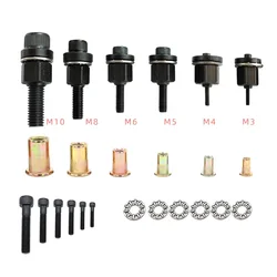 Rivet Nut Gun Drill Adapter Tool Riveting Manual Threaded Hand Riveter Inserts Metal License Plate Rivet Electric M3M4M5 M6M8M10