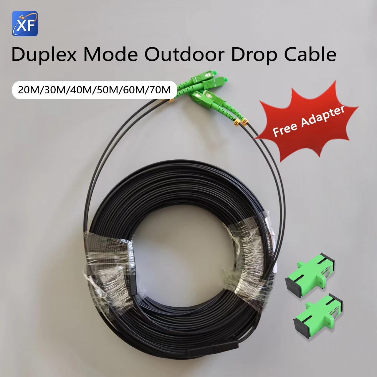

Outdoor Drop Cable Fiber Optic Patch Cord Single Mode Double Core SC/APC-SC/APC 20M/30M/40M/50M/60M/70M Free Adapter