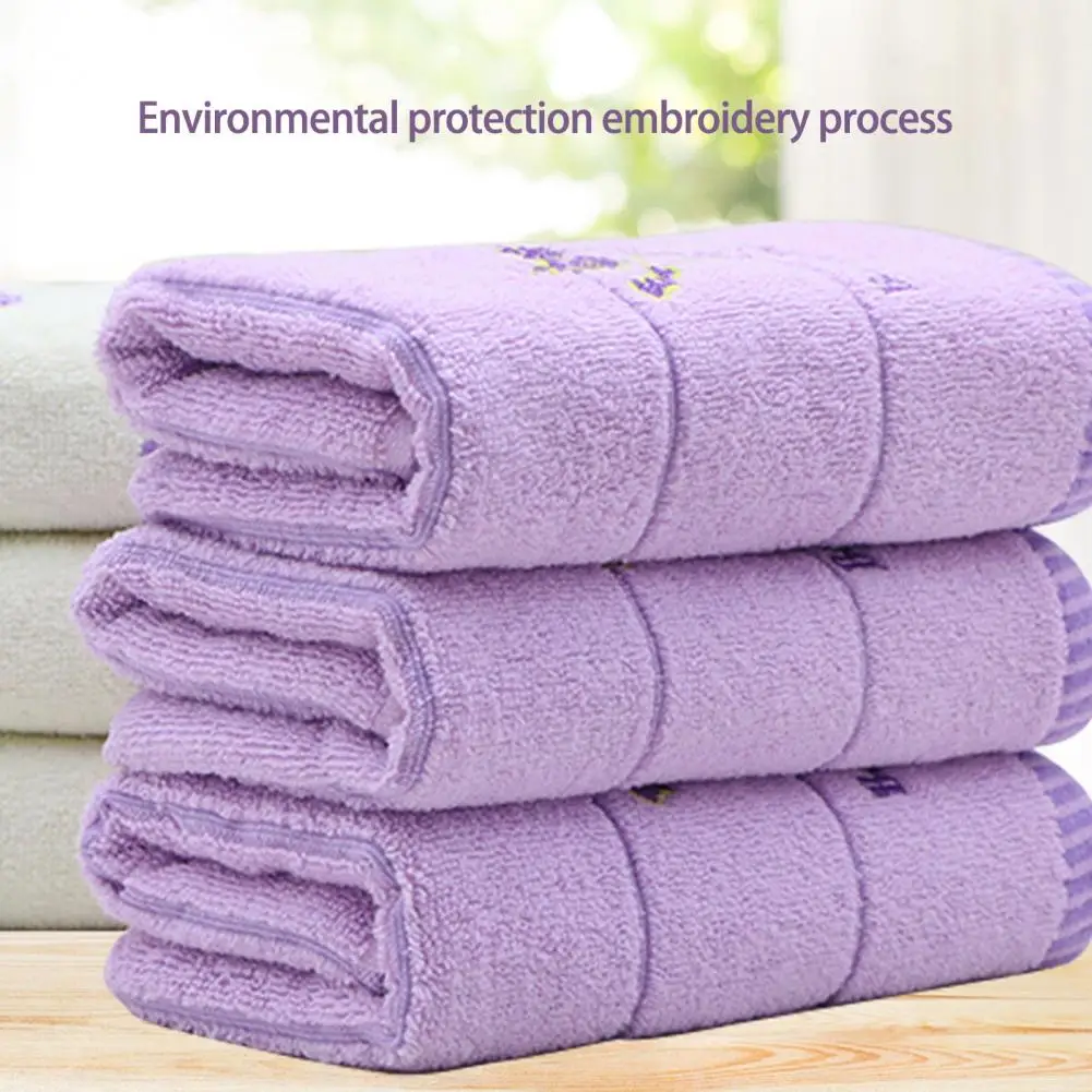 74x33cm Rectangle Strong Water Absorption Soft Extra Thick Face Towel Adult Lavender Pattern Bath Shower Towel for Beauty Salon