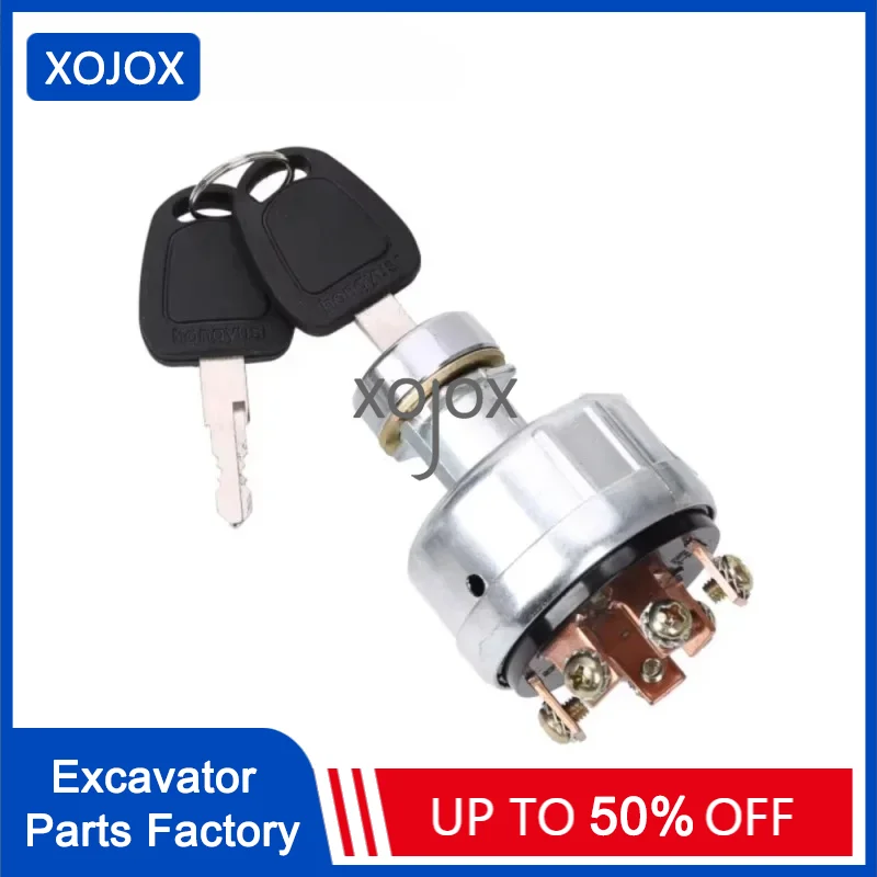 

XOJOX For Doosan Dayu Excavator Accessories DH220-5/225-7 Ignition Switch, Electric Door Lock, Key Start and Start 300