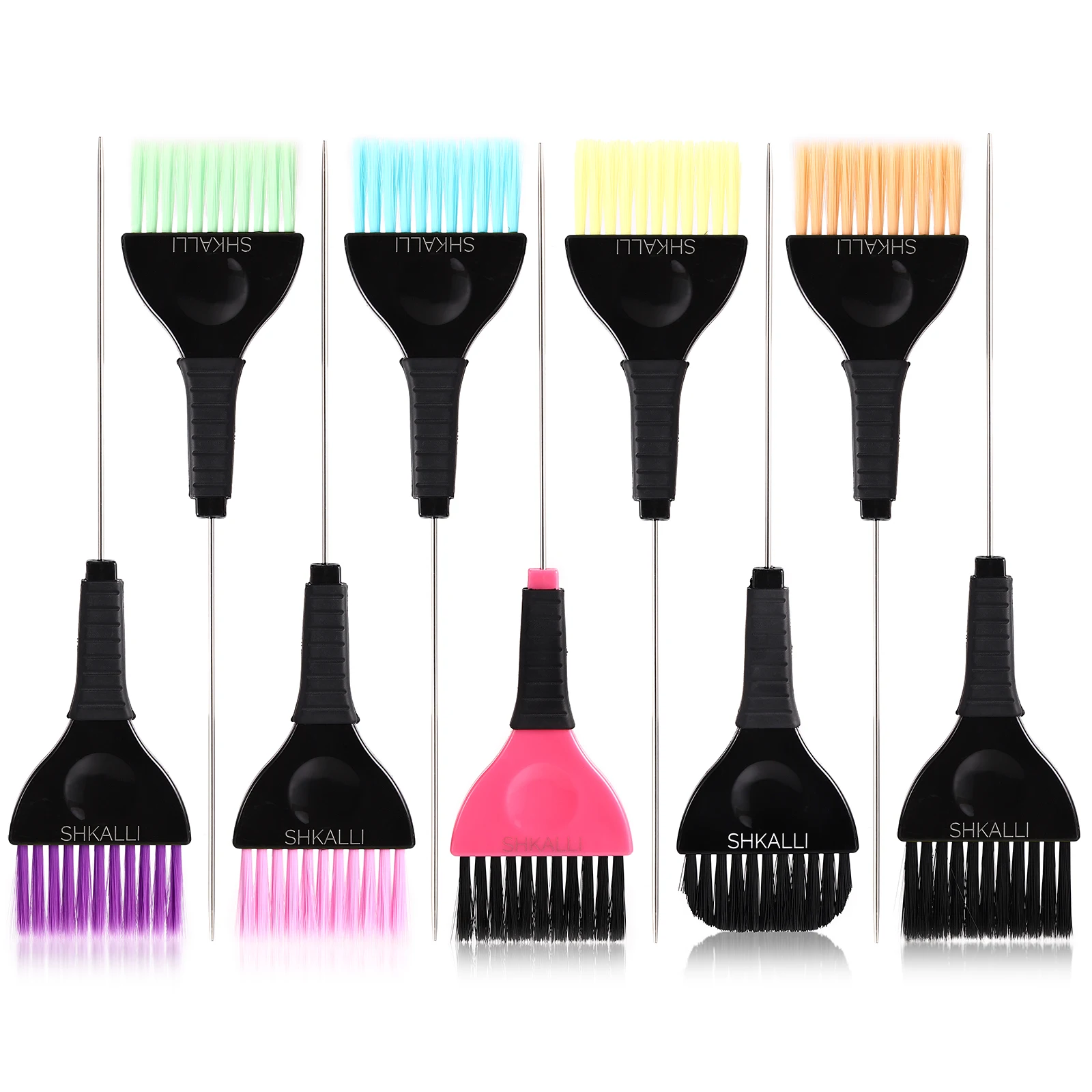 Pin Tail Hair Color Brush, PRO SHKALLI Hair Bleach-Brush, Balayage Rounded Brush, Hair Coloring Brush, Hair Dye Brush With Needl