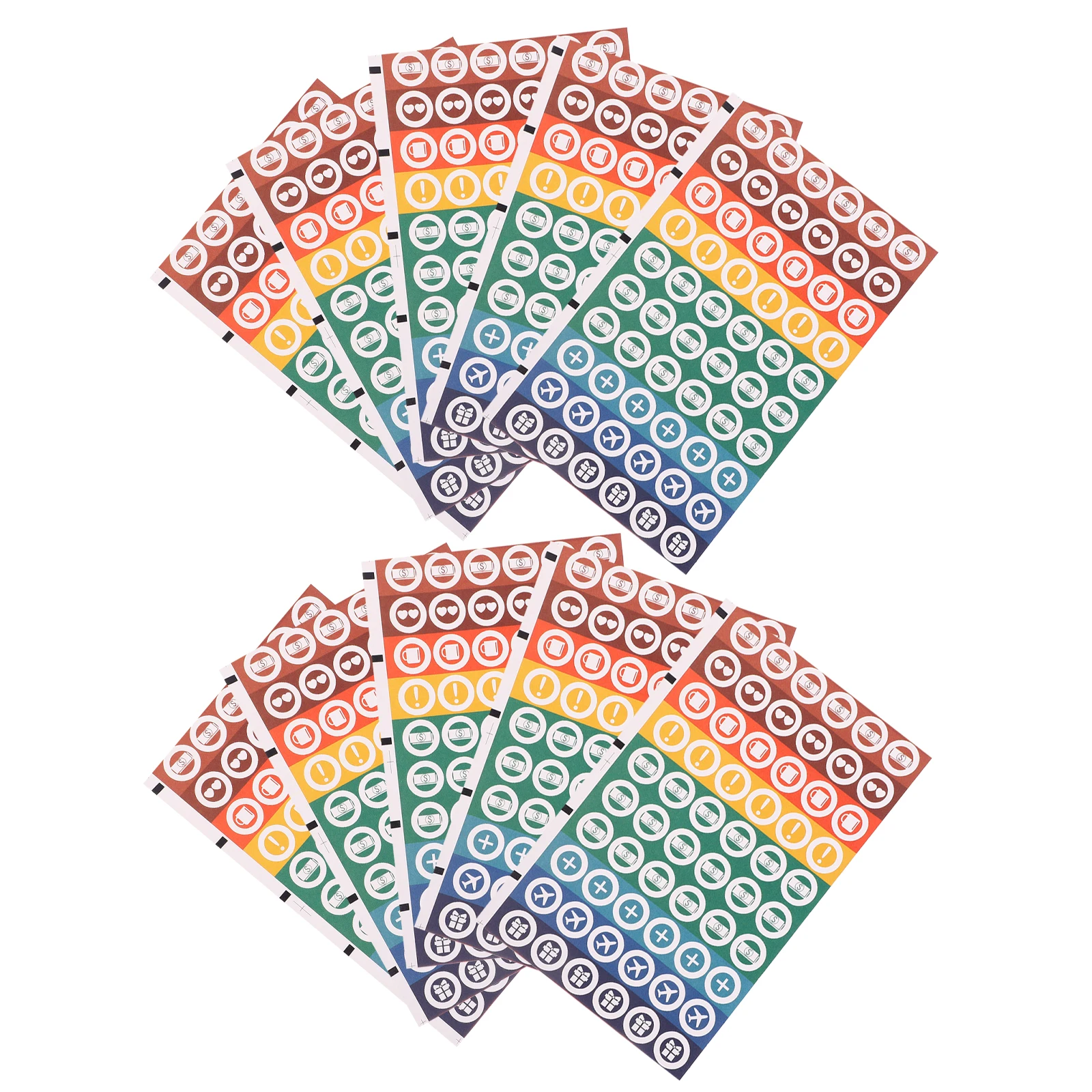 

30 Sheets Dot Stickers Colorful Scrapbook Coloured Dots Colored Classification Adhesive Small Toddler