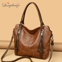 Women's Large Capcity Handbag Purse Crossbody Bags for Female 2024 Luxury Design Casual Tote Soft Leather Shoulder Messenger Sac