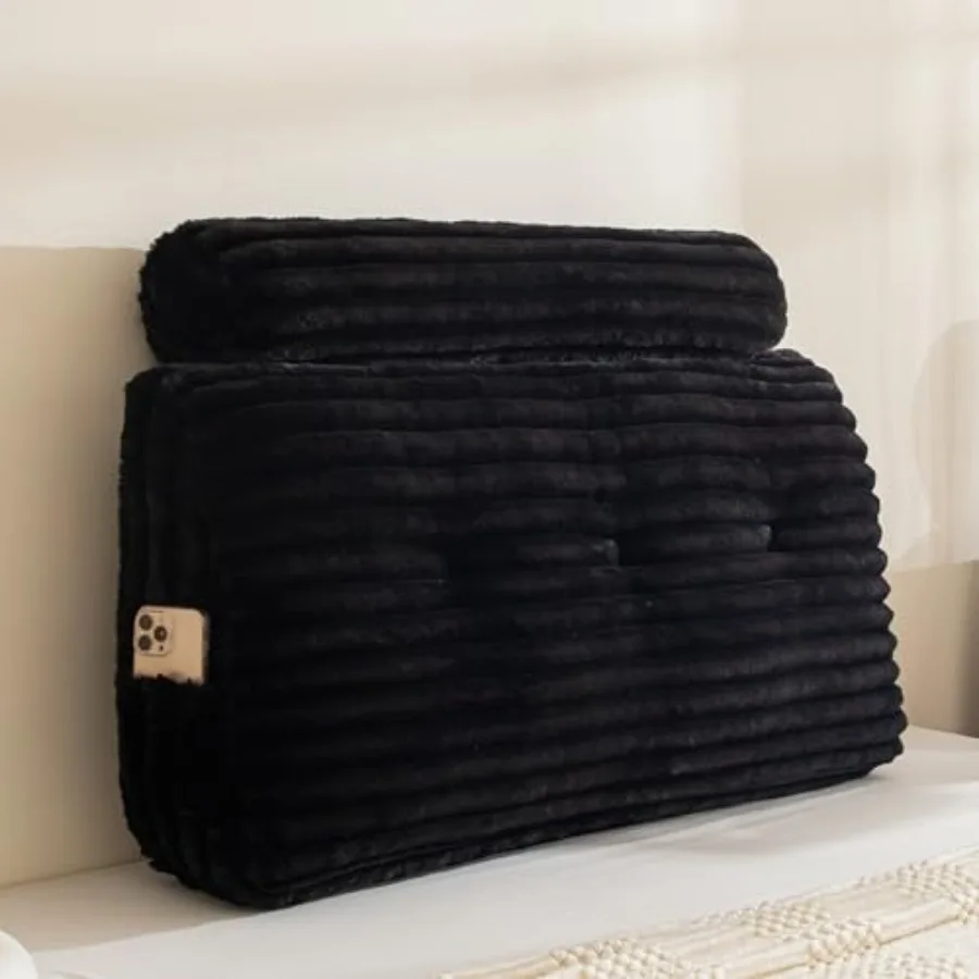 

Треугольная подушка-клин для изголовья кровати с цилиндрической подушкой и наполнителем из пены с эффектом памяти, подушки для дивана для сидения, чтения или работы