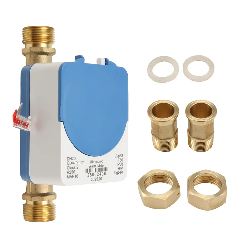 ABZW surveillance du débit d'eau et du consommation Tuya Zigbee compteur d'eau ultrasonique intelligent DN20 LCD affichage numérique IP68 étanche