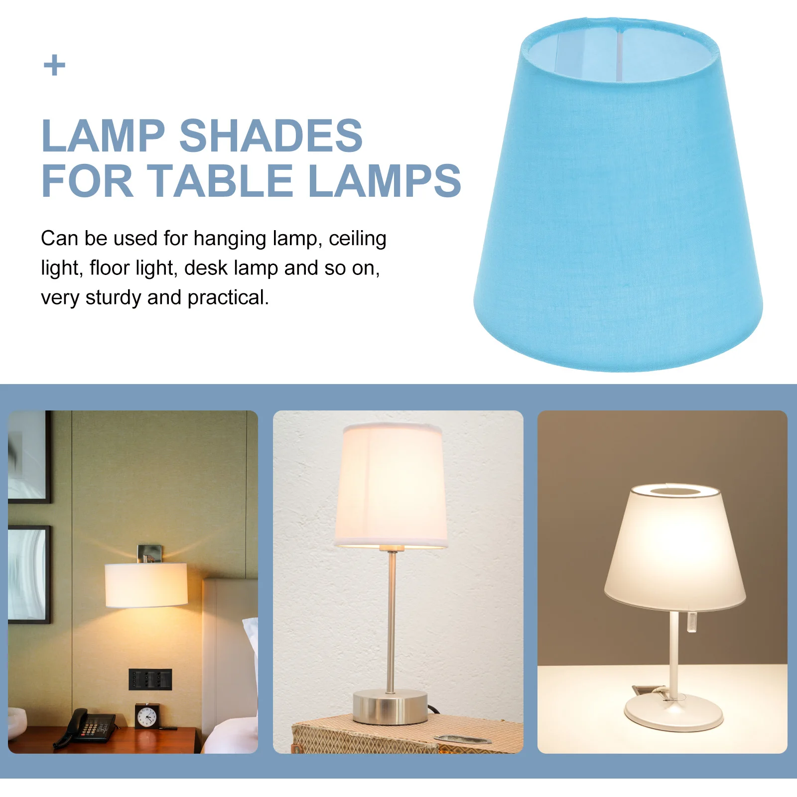 

Linen Shade Blue Macaron Fabric Light Shade for Ceiling Hanging Lamp Cover Table Floor Desk Lamp Shades Dust Proof Soften Bright