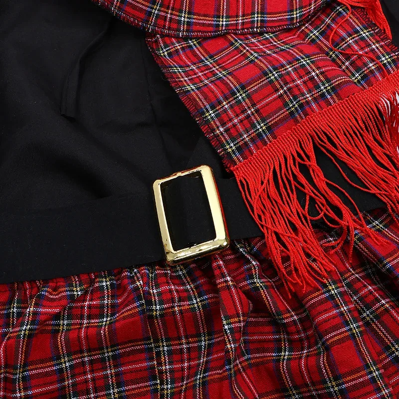 Sky02 طفلة العرقية 3rd تأثيري حلي دعوى كيلت قبعة وشاح الاطفال الوطنية فستان بتصميم حالم هالوين كرنفال رياض الأطفال 88li #