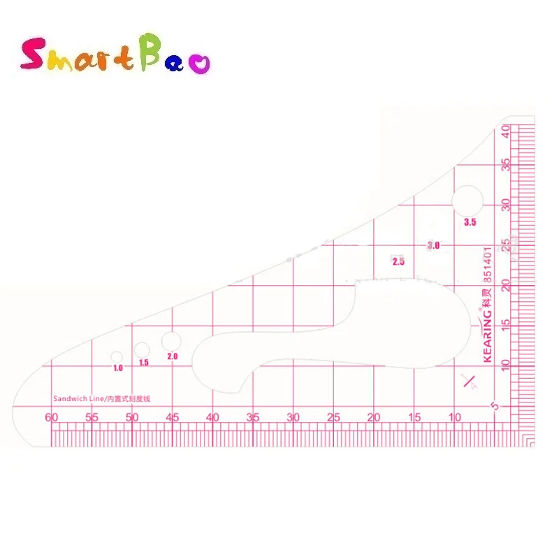 1:4 Triangular Scale Ruler Plastic Apparel Drawing Ruler 15cm
