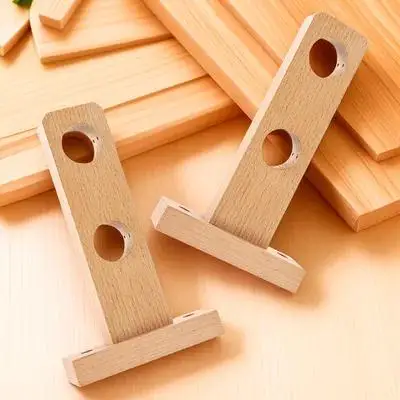 

2pcs Wooden Curtain Rod Brackets For Wall Sturdy Easy Install Simple Style Supports For Window Door Drapery Rods
