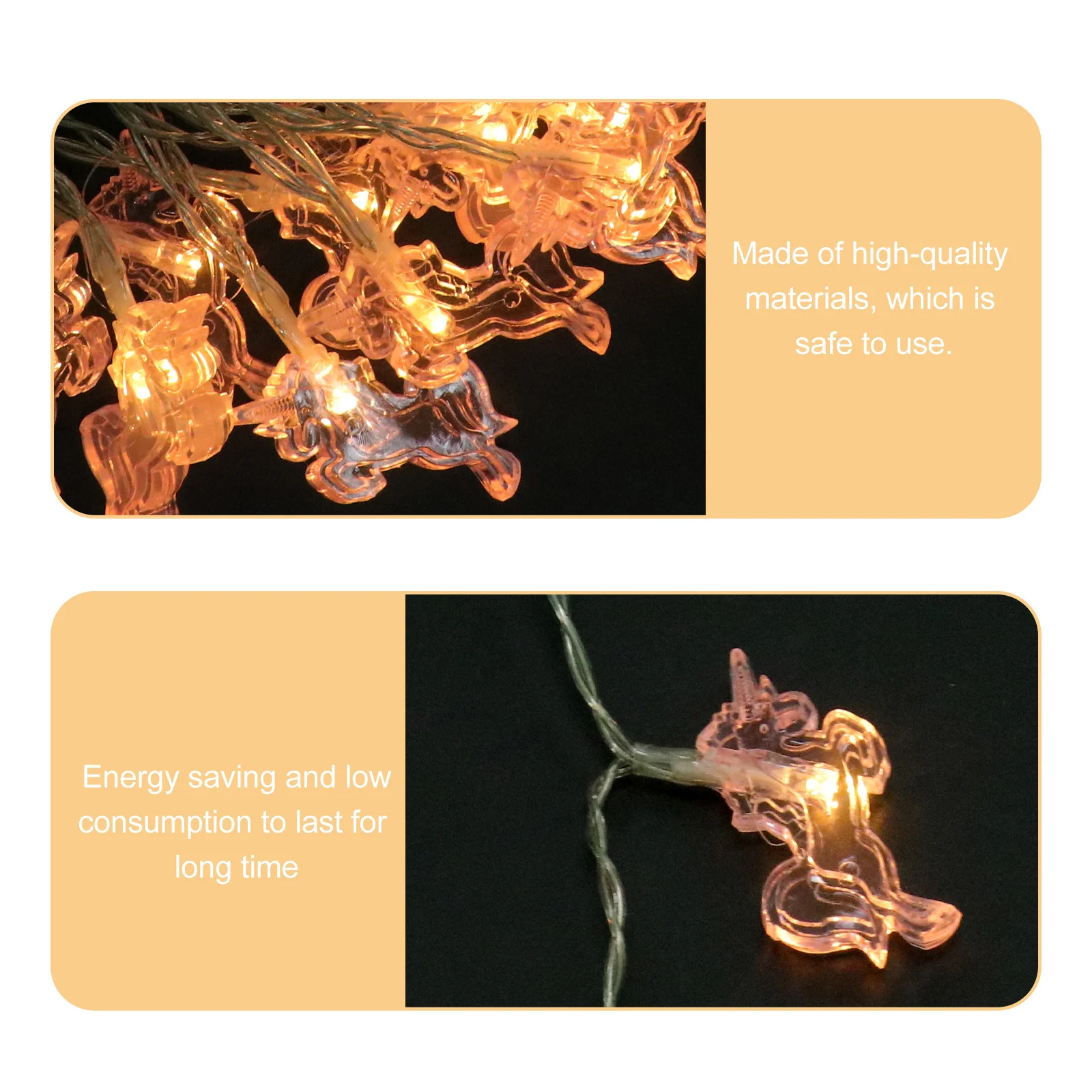 

20Leds Unicorn String Lights Pink Fairy Led Lamp For Bedroom Garden Party Decoration Warm White Outdoor Indoor Use Plastic Safe