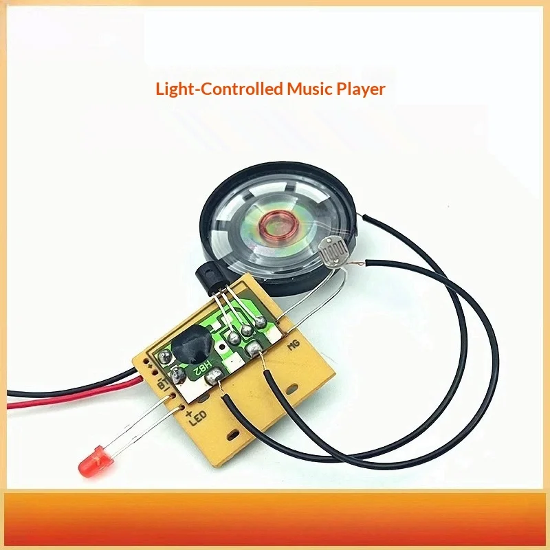 Light-controlled music player kit, sound player fun welding practice board electronic production DIY spare parts