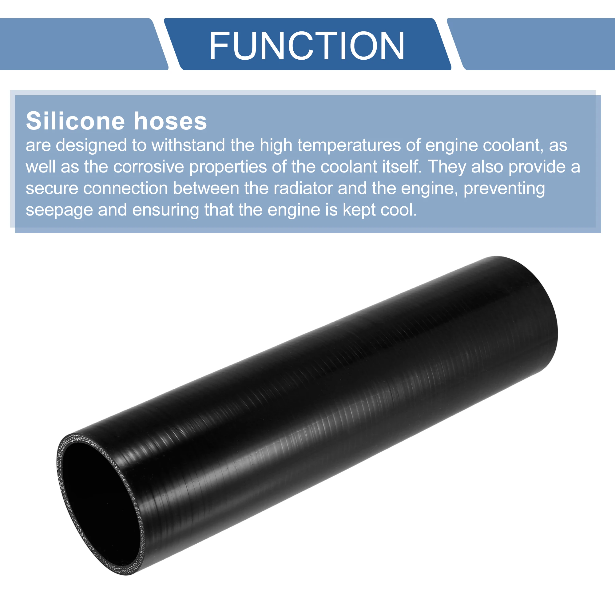 UXCELL 0 Degree 22mm 28mm 32mm 42mm 54mm 60mm 68mm 70mm ID 300mm Length Car Silicone Hose Coolant Hose Universal Black