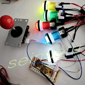 Arcade Joystick Game Kit with LED button, DIY PC Raspberry PI, American style joystick, USB coder, cables, mame, 2 players 12 Main Sales Drop Control - №9