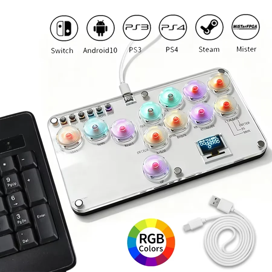 Arcade-Joystick Hitbox Hebellosen Controller Kampfspiel-Tastatur Hitbox Fight Sticks für PS4/PS5/Switch Arcade Fightstick