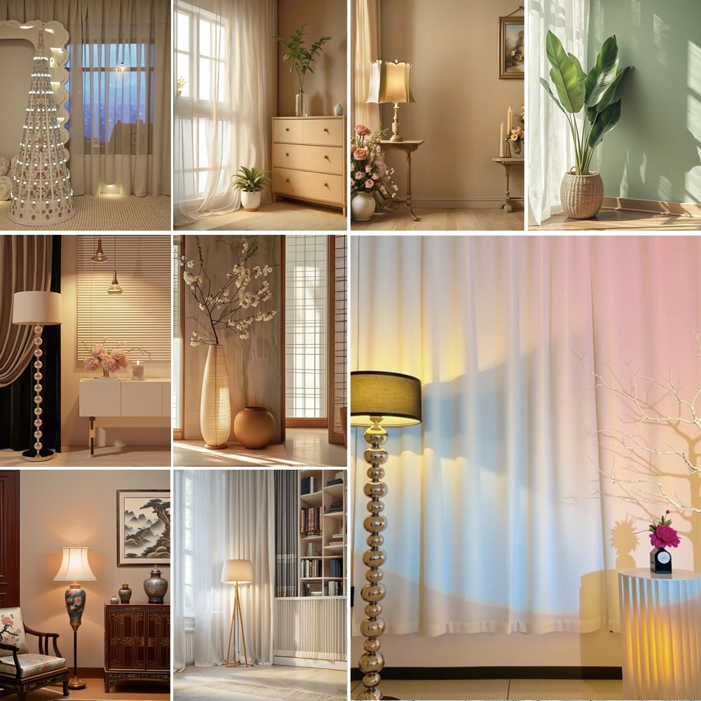 

MOON.QG Elegant Interior Backdrop Curtain Flower Light Background Photography Kids Photozone Birthday Poster Wallpaper Photer