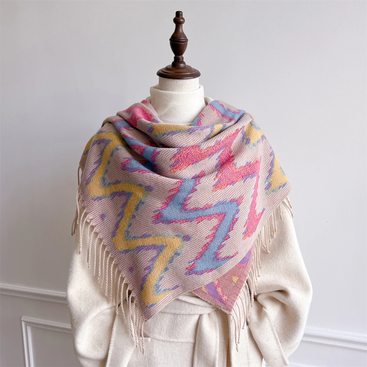 

Женский зимний шарф, кашемировые шали и накидки из пашмины, Bufandas, теплые толстые шарфы с цветочным принтом, одеяло для женщин, новинка 2023 года