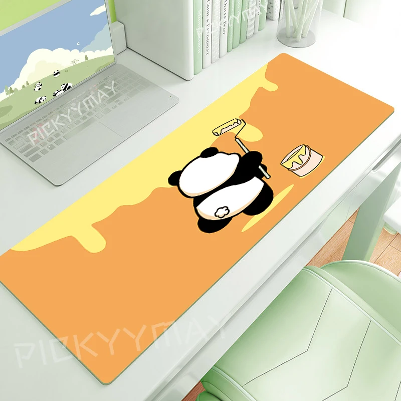 Pink Mouse Pads Cute Panda Table Mats Computer Mousepad Company Big Desk Pad 100x50cm Large Gamer Mousepads Kawaii Mouse Mat view 2