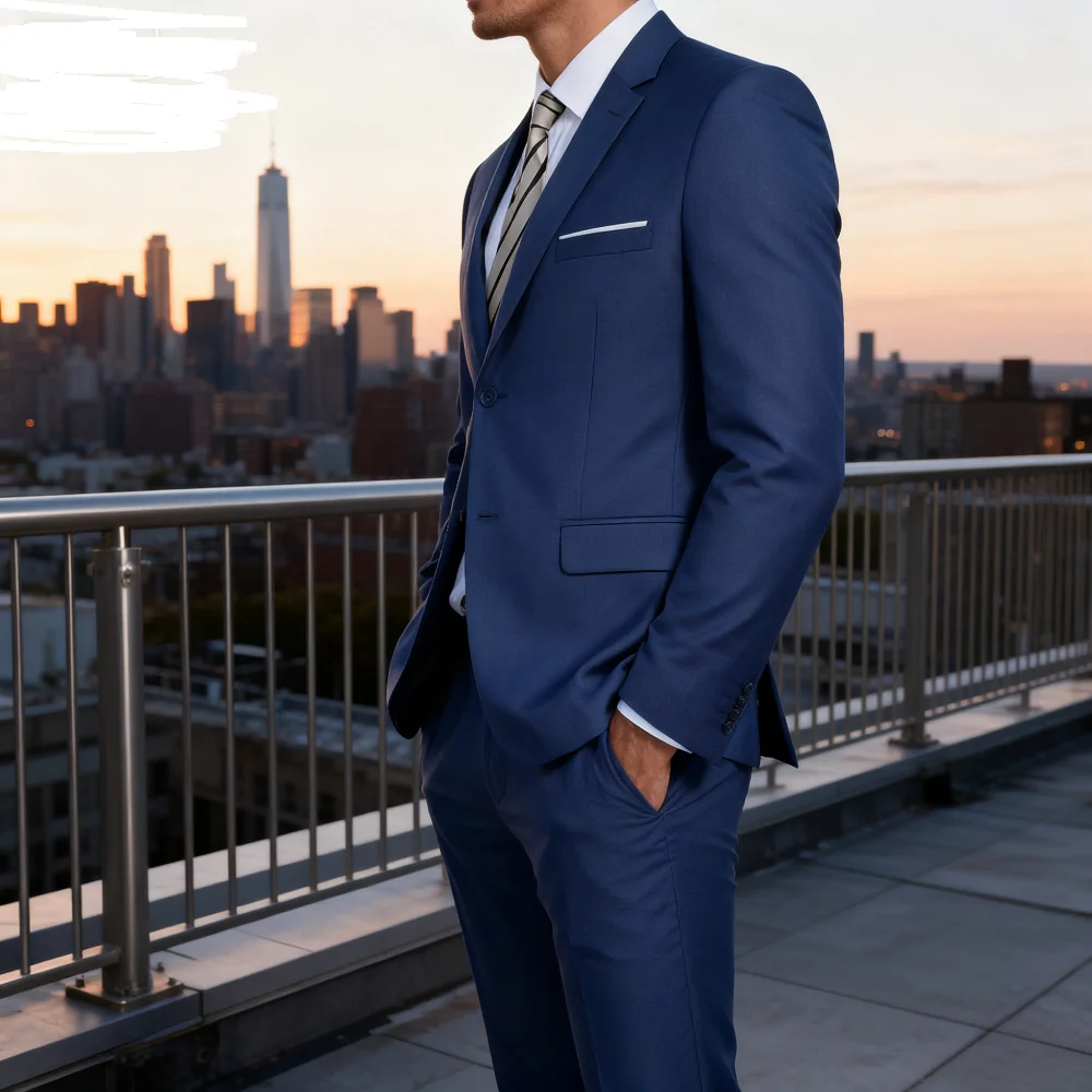 

Smart Casual Khaki Men's Suits Formal Business Wedding Groomsmen Smoking Double Breasted Jacket Pants Set