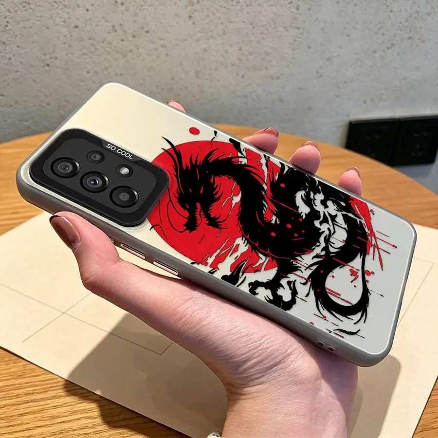 Case for Samsung Galaxy A17 A54 A26 A50 A12 A72 A56 A23 A15 A16 A57 A25 A34 A37 A31 A07 A51 A04 A71 A14 Phone Cover Ink Dragon