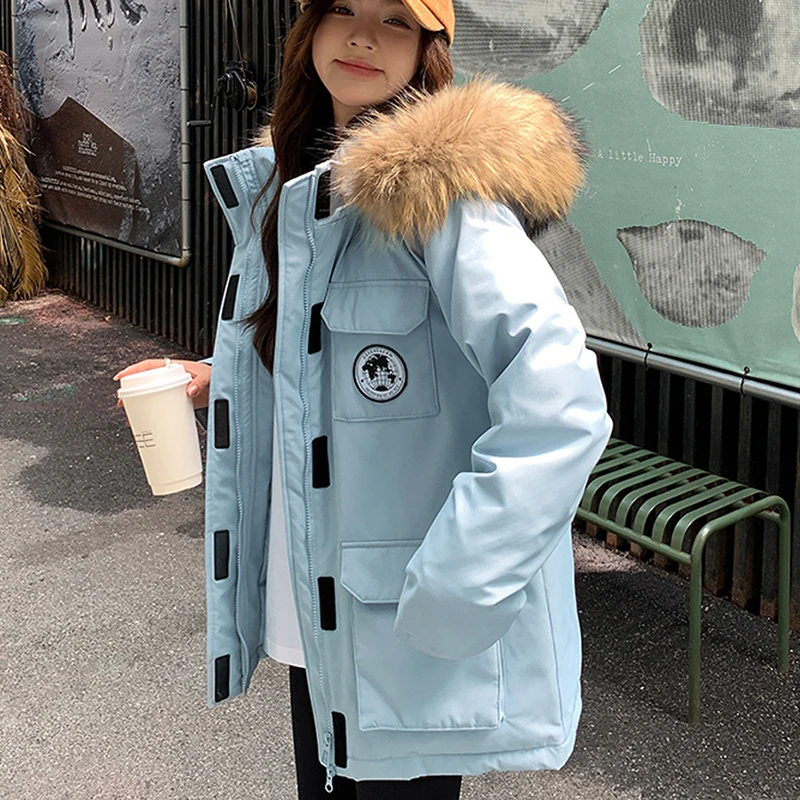 여성 오버코트 캐주얼 솔리드 컬러 여성 다운 재킷 2025 겨울 신상 고품질 화이트 덕다운 여성 다운 재킷 H407