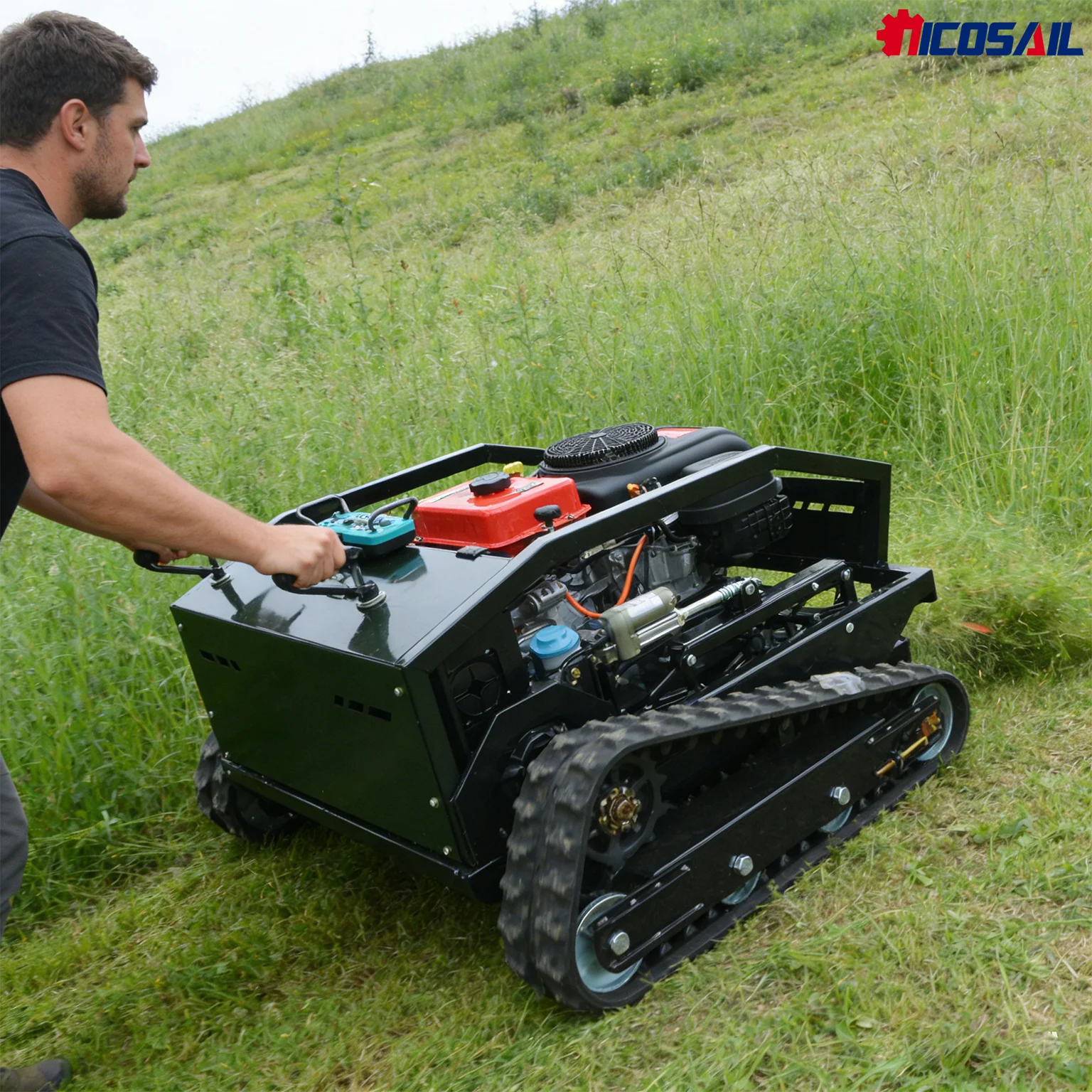 

Intelligent Crawler Lawn Mower Remote Control All Terrain Slope Mower for Landscaping