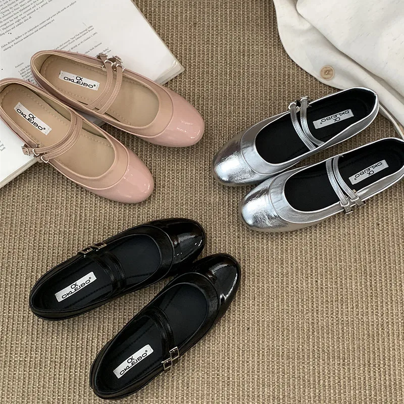 2025-fashion-round-toe-women-layered-flat-shoes-shallow-ballerina-female-ballet-comfy-leather-loafers-elegant-new-french