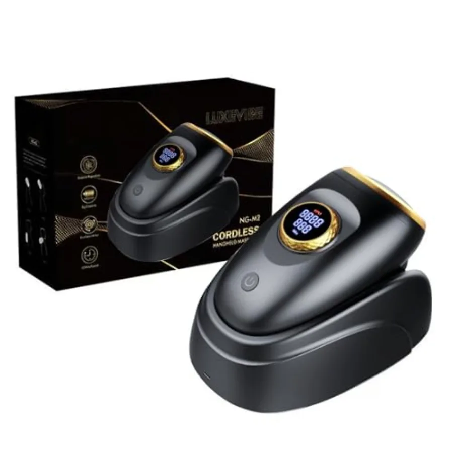 

Professional Haircut Massager/Cordless Handheld Massager Vibration Neck/Legs/Hands/face Massager 2 Massage nodes 4000AMH Black