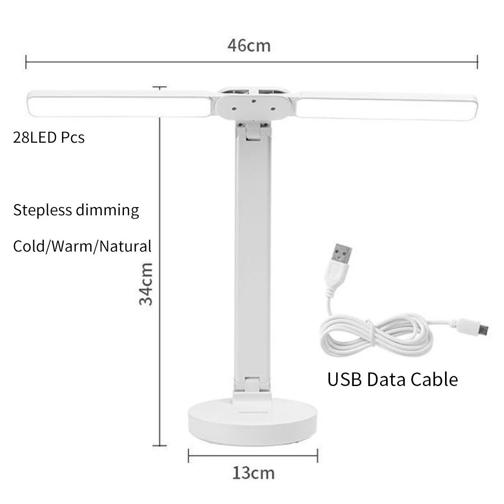 Imagem -06 - Xiaomi Led Lâmpada de Mesa de Cabeça Dupla 32 Peças Luzes Led Lâmpada de Mesa a Pilhas com Carregamento Usb Luzes de Proteção para os Olhos