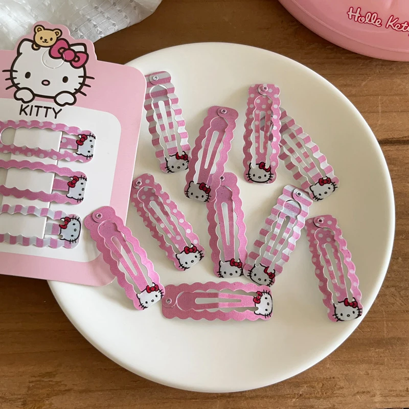 Sanrio Hello Kitty Hair Clip para Mulheres e Meninas, Sweet Hairpins, Cartoon BB Clip, Moda Kawaii, Presente Bonito, Y2K, 2 Pcs, 3Pcs