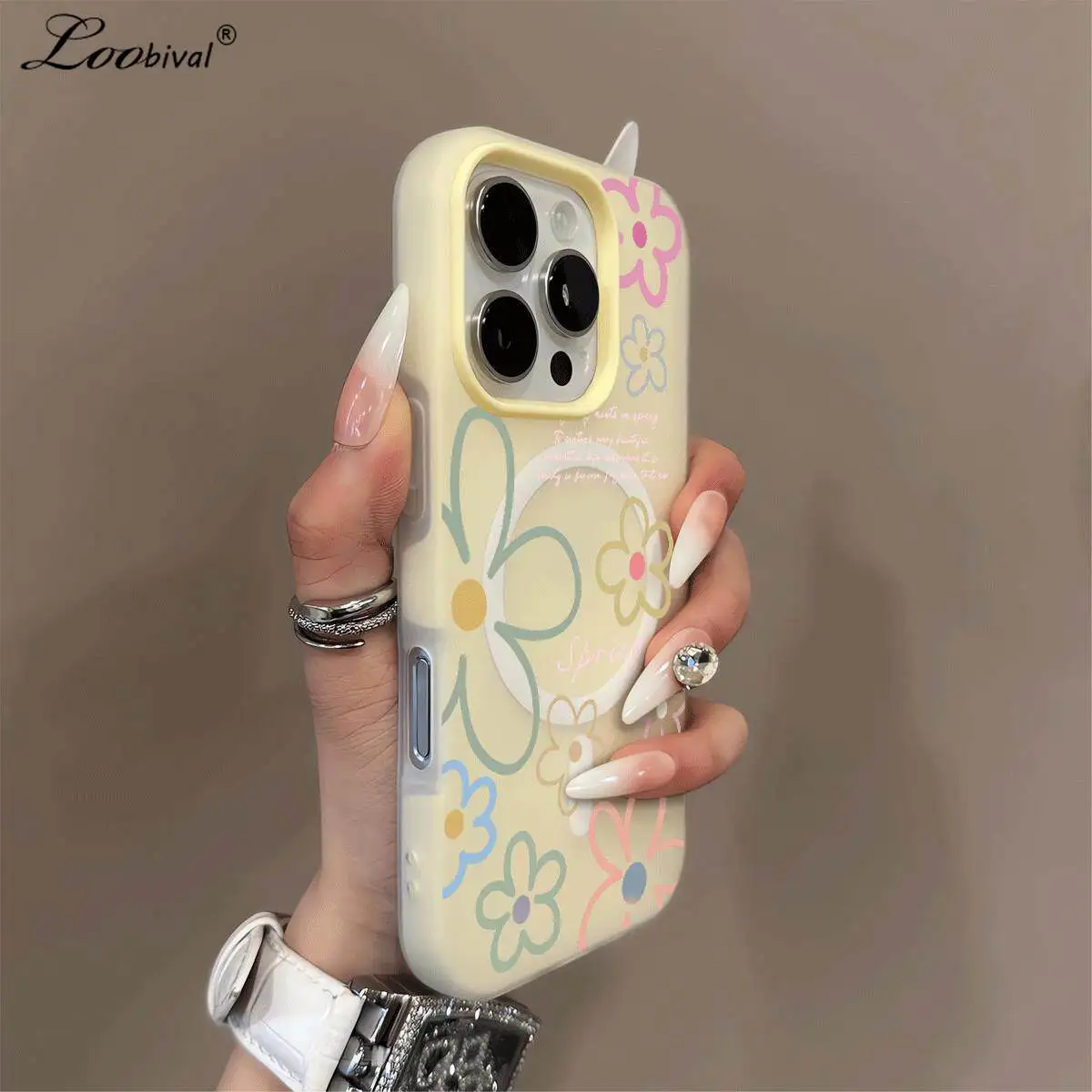 Bonbonfarbene MagSafe Blumen-Matte Hülle für iPhone 17 16 15 14 Pro Max 12 13 11 Magnetische Stoßfeste Mattierte Luxus-Schutzhülle