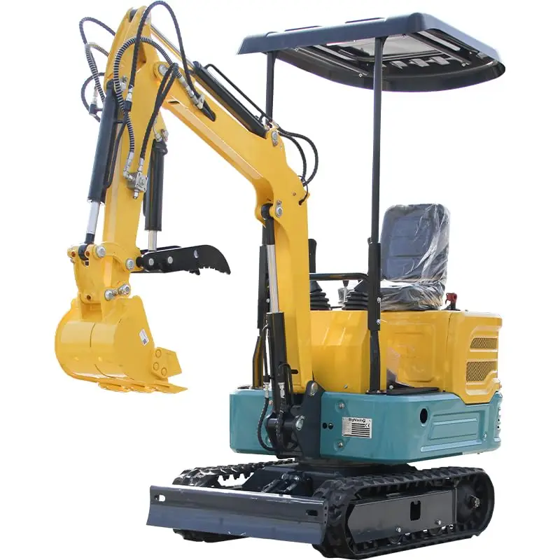 مخزون الولايات المتحدة الأمريكية المخصص 13.5hp 1 طن حفار خندق صغير مع السقف ، مشبك الإبهام الميكانيكي ، شهادة التوافق CE/EPA/EURO5