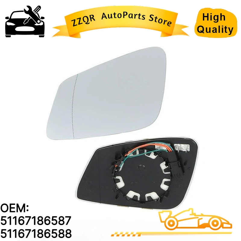 51167186587 51167186588 With Wire 4 Pins Car Wide Angle Side Rearview Mirror Glass For BMW F01 F02 F06 F10 F18 E60LCI
