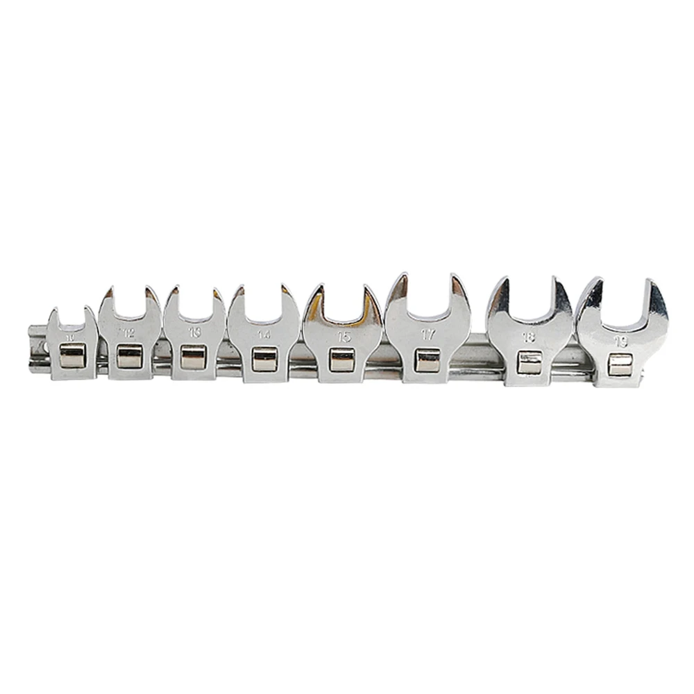 8 stuks 3/8 inch kop beweegbare opening 10 tot 19 mm metrische snelle ratelsleutel L-vormige sleutel hoornopening