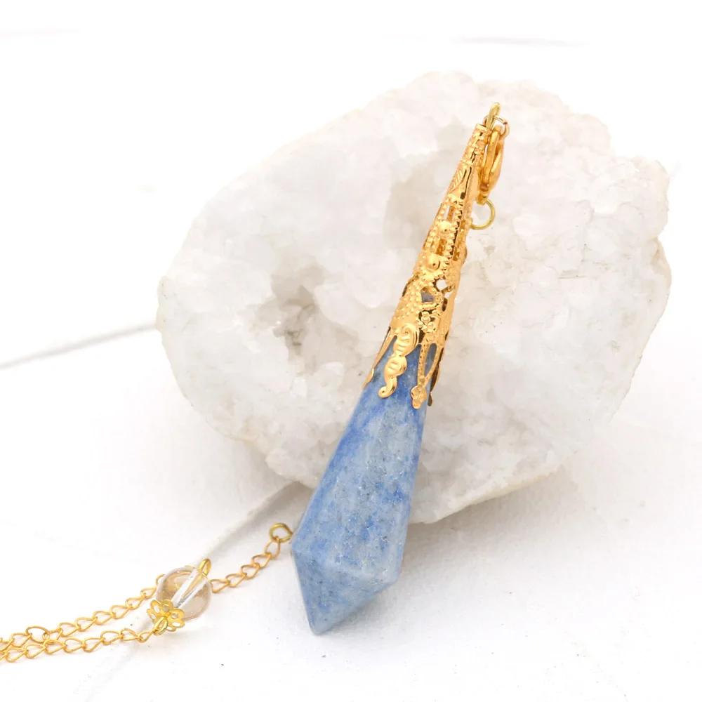 41 Color Fashion High Quality Crystal Pendulum For Dowsing Natural Stone Pendant Healing Crystals Pendule Chakra Pendulum