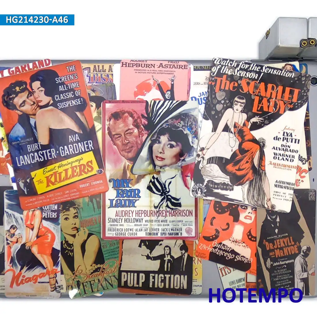 46pcs Arte de pôster de filme antigo Adesivo retro à prova d\'água para cadernos de álbum de recortes Telefone Laptop Skate Bicicleta Motocicleta