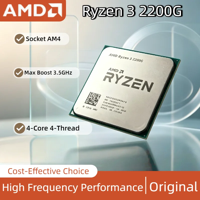 

AMD Ryzen 3 2200G R3 2200G 3.5GHz Base 3.7GHz Boost 4 Core 4 Thread CPU Processor AM4 Socket 14nm Vega 8 Graphics Tray