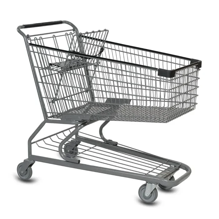 4 Wheel Steel Supermarket Used Store Trolley Hand Push Shopping Picking Cart