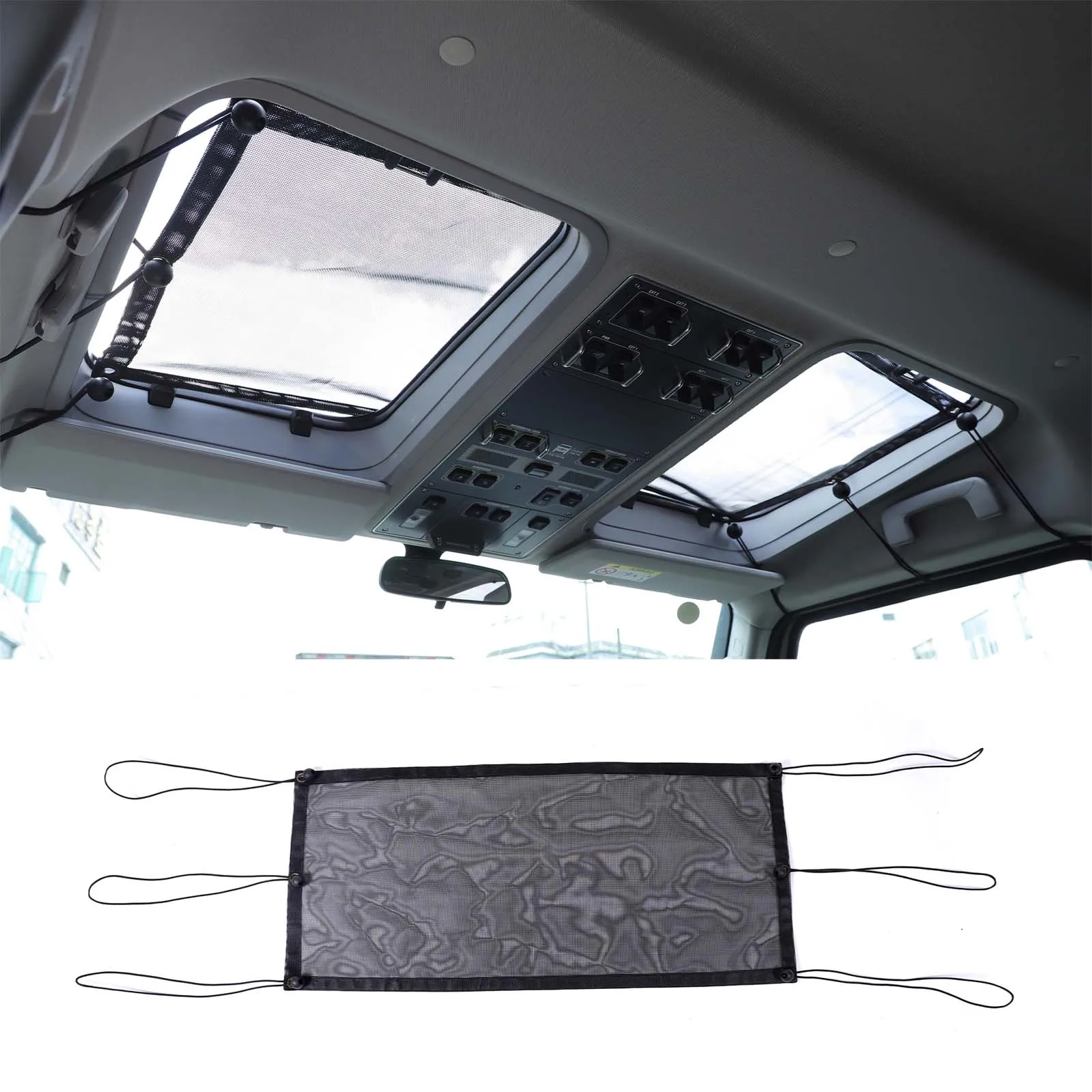 

For Ineos Grenadier 2022+ Sunroof Mesh Net Wind Deflector Bug Screen Cargo Organizer 1PCS