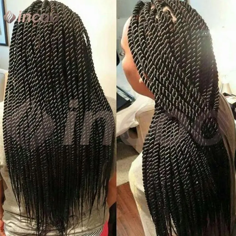 

Сенегальские полные кружевные фронтальные парики, синтетические плетеные парики для чернокожих женщин, плетеный парик из искусственного локонов, парики с косами богини