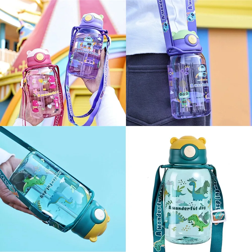 

Kids Water Sippy Cup Kids Water Bottle with Straw and Handle Portable Drinking Bottle Cup Children Kawaii Water Bottle 1pcs 2026