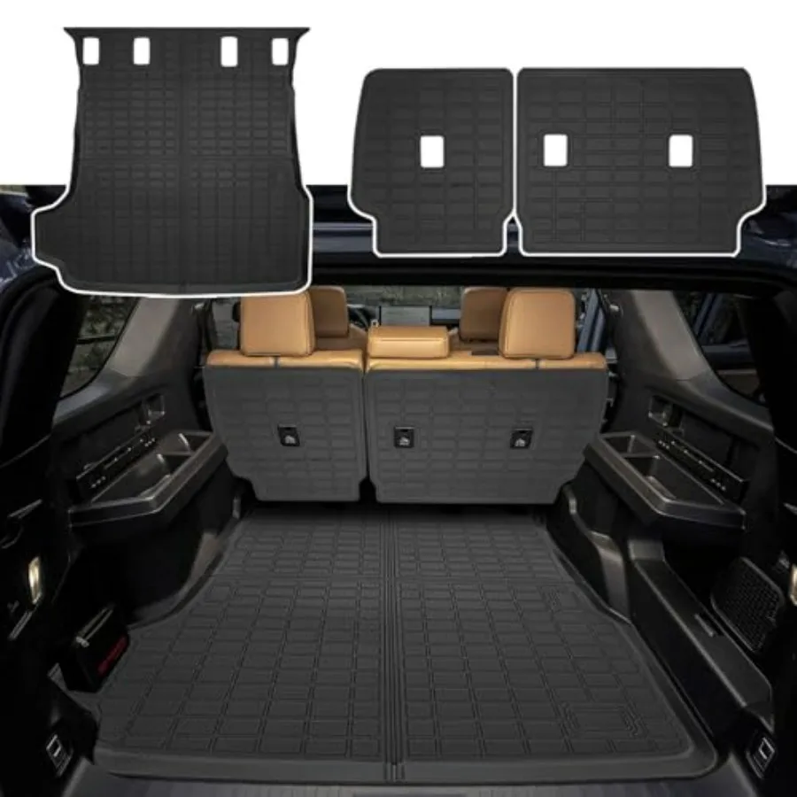 

All Weather TPE Cargo Mat with Backrest Cover for 4Runner 2025 Black Durable and Easy to Clean Trunk Liner with Dog Protection