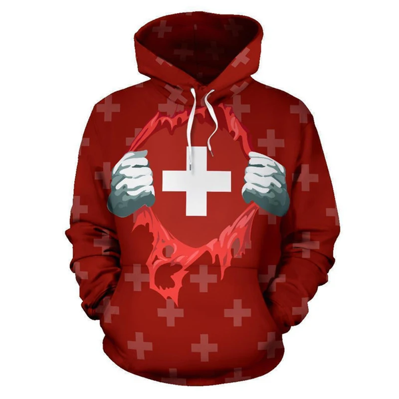 Switzerland Flag 3D Printed Hoodie For Men Clothes Fashion Sports Women Pullovers Casual Tracksuit New In Hoodies & Sweatshirts