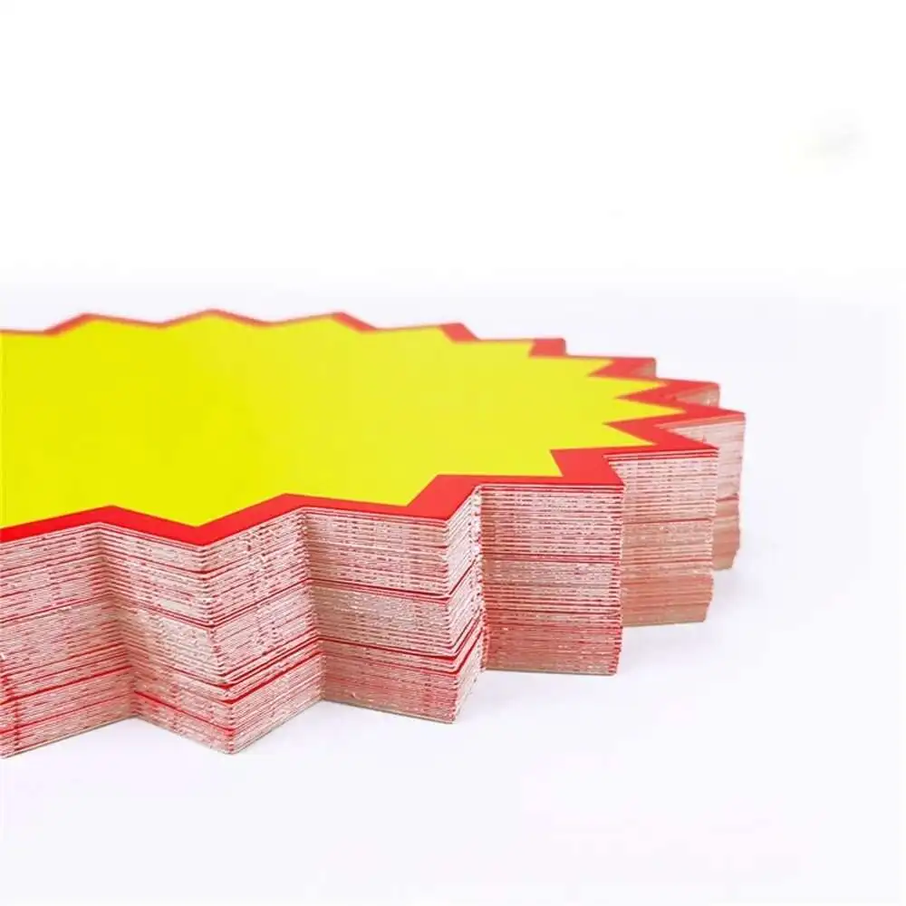 Small Explosion Paper Card Board Pop Up Advertising Signage Merchant Name Tag Medium Blank For Price Display