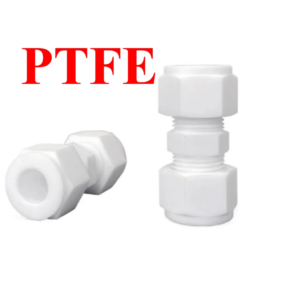 

2-45mm 1/16-1" Inch Tube OD Compression Union PTFE Straight Equal Reducer Pipe Fitting Connector Lab