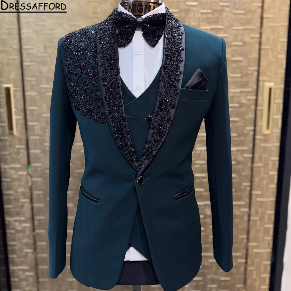 

Groom Suits US Sizes 3D Tailored Italian TR for Broad Shoulders Wedding & Business Set with Adjustable Trousers