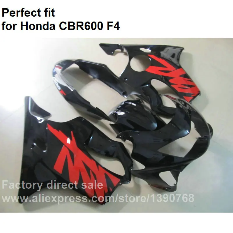 High quality ABS fairings for Honda black red CBR 600 F4 1999 2000 fairing kit CBR600 F4 99 00 DF54