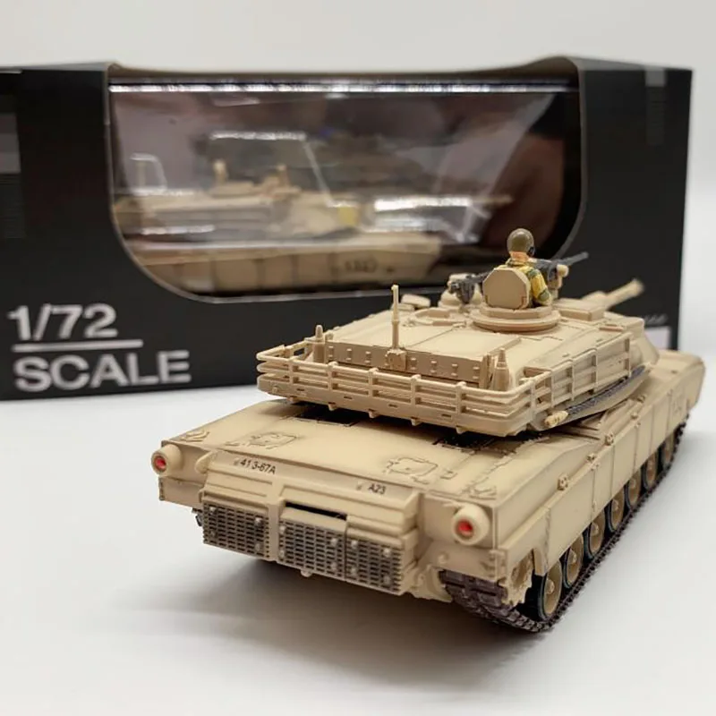 1/72 Scale Sanrong Model 75020 US M1A2 Desert Color Camo Three Colors Containing 1 Pawn Man Model Collection Toy Gift