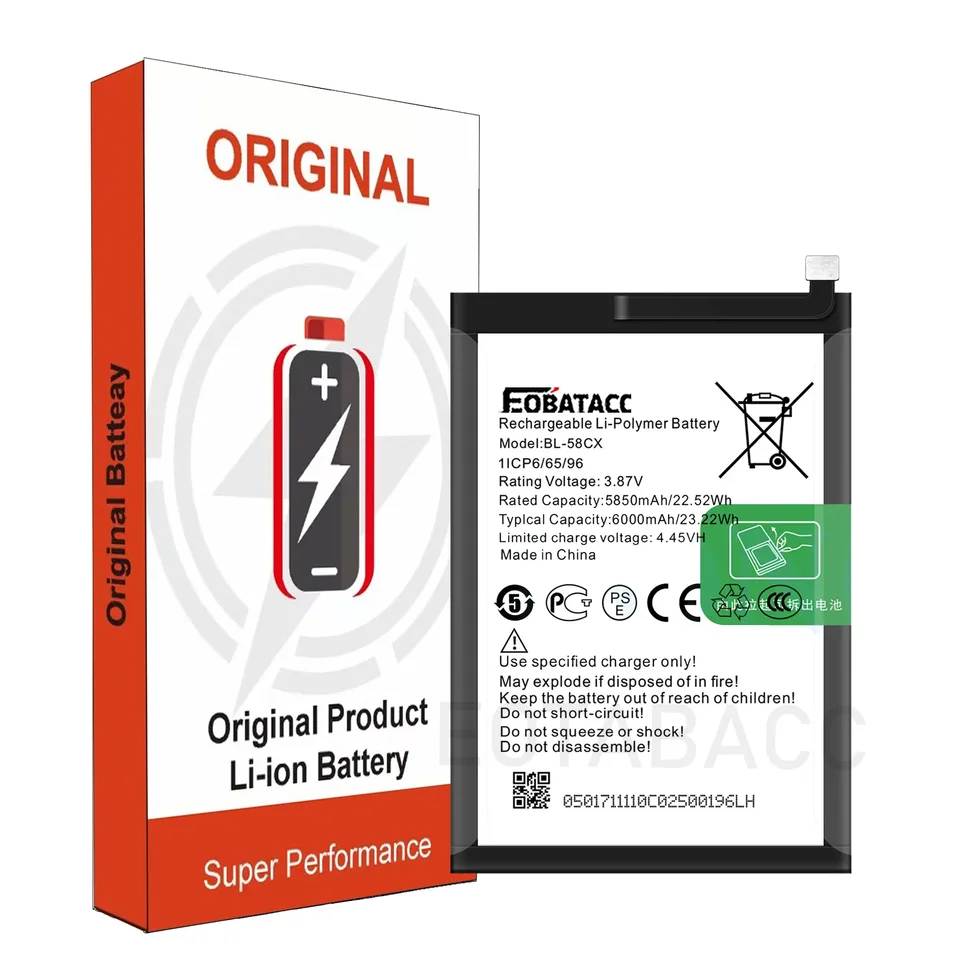 Nueva batería BL-58CX 3.87V 6000mAh para Infinix X659 Hot 10i X659B, batería de repuesto para teléfono móvil 4